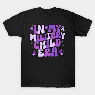 In My Military Child Era Groovy Purple Up For Military Kids T-Shirt